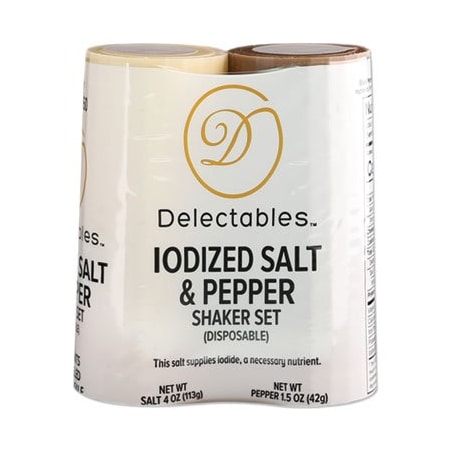 Del Disposables Salt And Pepper Shaker Combo, 4 Oz Salt Dispenser And 1.5 Oz Pepper Dispenser GRN13060
